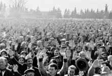 18 Mart 1989'da yapılan Lıhnı mitinginden bir kare.