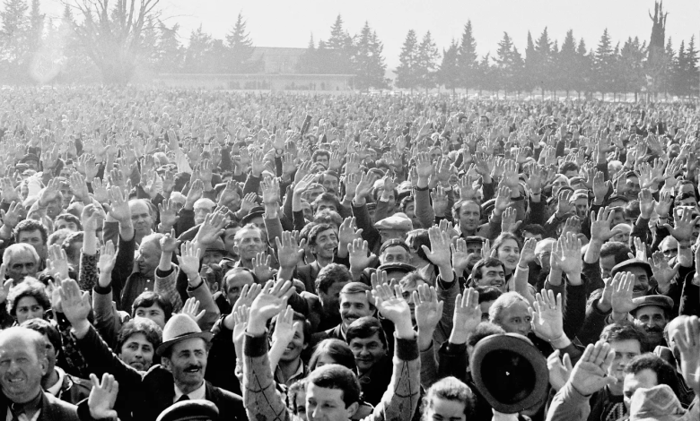 18 Mart 1989'da yapılan Lıhnı mitinginden bir kare.